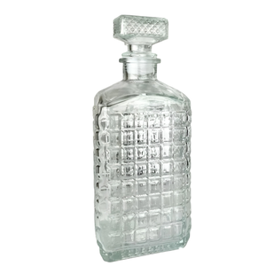 Bottiglia quadrata da 500 ml con tappo in vetro trasparente - Product Image 1