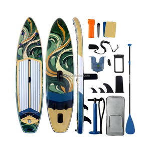 Vente Flash : Planche de Stand-Up <span class=keywords><strong>Paddle</strong></span> <span class=keywords><strong>Gonflable</strong></span> Longue IBoard ISUP <span class=keywords><strong>Rose</strong></span> Effet Bois pour Lacs et Rivières, Technologie Drop Stitch, Haute Visibilité - Product Image 1