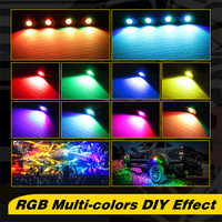 Application Nova Auto et télécommande sans fil pour voiture Neon Led Light 4 6 8 12 Pack Rgb Led Multi Color Rock Lights