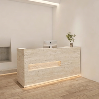Comptoir de réception moderne et minimaliste sur mesure avec éclairage LED intégré pour salon de beauté ou bureau
