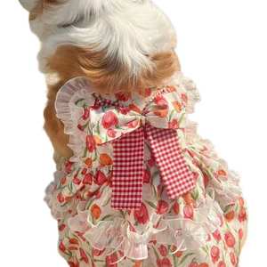 Vestido de Verano Estilo Princesa con Tulipanes para Perros Grandes (Corgis, Samoyeds, <span class=keywords><strong>Border</strong></span> Collies, Golden Retrievers y Más) - Product Image 5