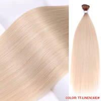 Tissage de cheveux synthétiques résistant à la chaleur, fibre haute température, lisse et soyeux, double trame, qualité salon, personnalisable