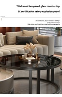 2024 Table d'appoint moderne et décontractée de luxe petits appartements accessibles ardoise MDF bois thé café ensemble maison salon meubles
