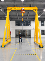 Grue portique à poutre simple avec roues en caoutchouc de type pneu 20t pour atelier d'entretien