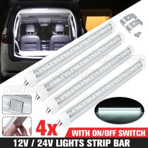 ไฟ LED แถบสีขาวสำหรับตกแต่งภายในรถยนต์ 12V 24V พร้อมสวิตช์เปิด/ปิด สำหรับรถตู้ รถบรรทุก รถบ้าน เรือ RV คาราวาน - Product Image 1