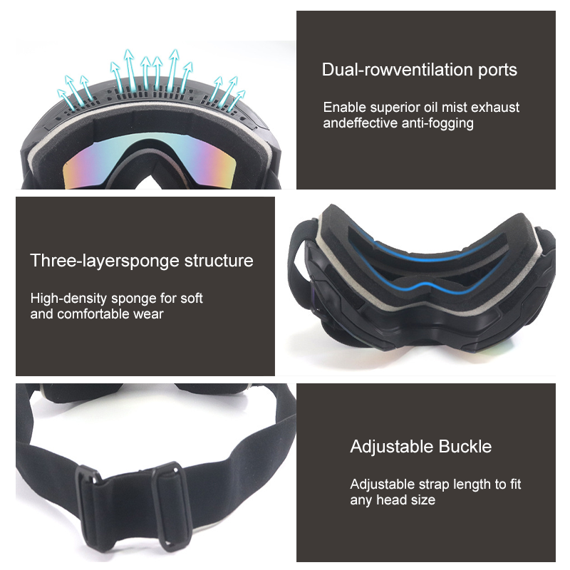 OEM 2025 Custom Logo Frameless Retro Anti-Fog Ski Goggles Men's Women's Sports Eyewear Magnet Snow Googles for Snowboarding