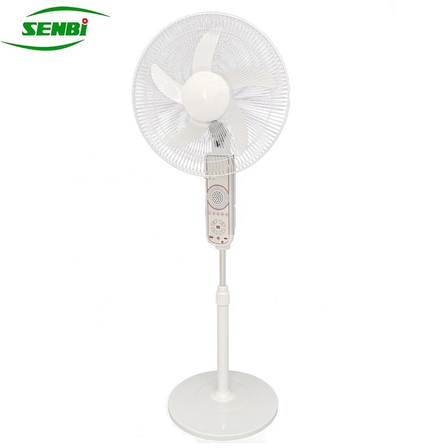 SENBI High Quality BLDC Motor 16 Inch DC Solar Stand Fan with Remote/ Light/USB