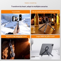 Support de téléphone portable avec boucle de fixation, support de tablette, support de photographie en alliage d'aluminium, support de voyage portable