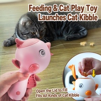 Lanceur de friandises interactif pour chat en forme d'oiseau avec laser intégré et distributeur de collations pour le jeu d'intérieur des animaux domestiques