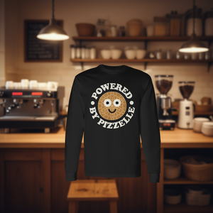 Powered By Pizzelle Long Sleeve T-<b>Shirt</b> Italian <b>Waffle</b> Cookie Design - Product Image 3