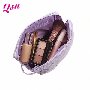 Eco Friendly Cotton Quilted Makeup Toilet <b>Bag</b> Women Luxury Lavender Puffy <b>Cosmetic</b> <b>Bag</b> - Product Image 4