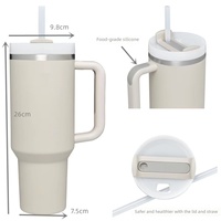 Gobelet isotherme en acier inoxydable personnalisé de 40 oz à double paroi, tasse à café de voyage, gobelet de 40 oz avec poignée