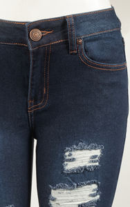 Bekleidungsüberschuss Damen Casual Baumwoll-<span class=keywords><strong>Denim</strong></span>-Hose Skinny <span class=keywords><strong>Jeans</strong></span> Markenlabels Günstige Restposten - Product Image 3