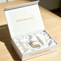 Boîte magnétique personnalisée et boîte cadeau blanc ivoire pour ensemble de soins de la peau et emballage de luxe avec impression sur papier épais