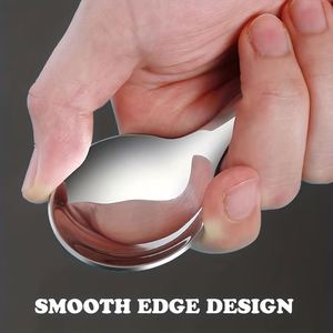 Cuillère ronde moderne en acier inoxydable à manche court pour thé, café, crème glacée, pour enfants, cuisine, assaisonnements, restaurant - Product Image 3
