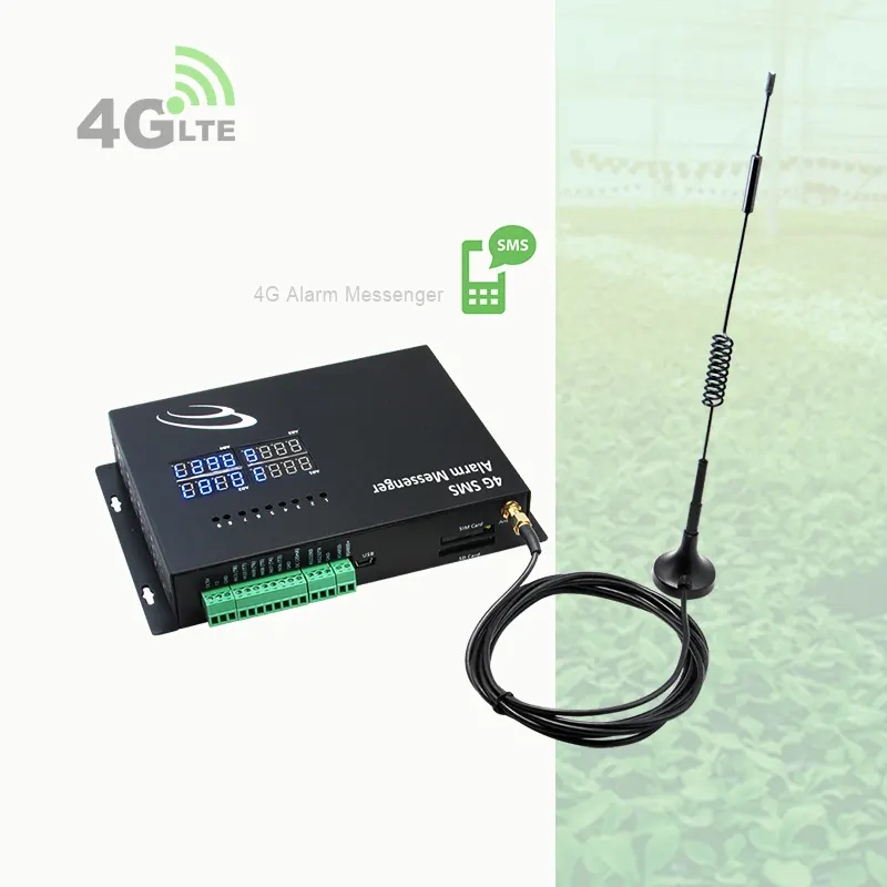 4G مودبوس درجة الحرارة إنذار gsm sms كهرباء مسجل بيانات وحدة للزراعة