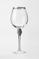 Verre à vin rouge incassable Raymond en cristal sans plomb incrusté de strass, 12 oz, avec bord doré ou argenté, pour bar et restaurant