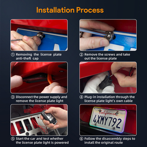 Luce Targa LED RGB con Controllo <span class=keywords><strong>APP</strong></span>, Universale con Avviso Freno, Impermeabile DC12V in ABS Cromato - Product Image 4
