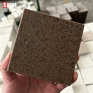 Laje de Quartzo Polido de Partículas Grandes em Tom Marrom para Design Personalizado de Cozinhas e Banheiros - Product Image 1