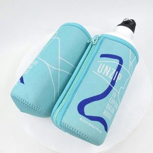 Bouteille d'eau sport en néoprène et aluminium grande capacité 600 ml avec housse décontractée à fermeture éclair, portable, durable, pliable, pour pique-nique et voyage, tendance - Product Image 4