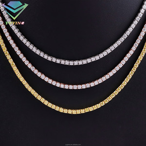 Catena/Bracciale Tennis con Diamanti Moissanite VVS da 2mm-6.5mm in Argento Sterling 925, Test Superato con Tester per Diamanti, Alta Qualità Iced Out - Product Image 2