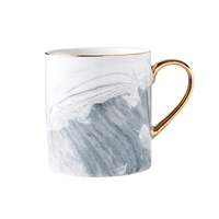 Tasses à café en marbre en céramique nordique avec poignée en or tasses à thé en porcelaine 12oz avec logo personnalisé