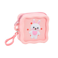 Porte-monnaie en silicone gel DIY motif animal de dessin animé couleur bonbon, mini sac mignon pour enfants, organisateur de monnaie pour écouteurs/câbles USB