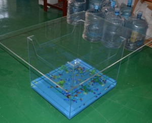 <span class=keywords><strong>Table</strong></span> <span class=keywords><strong>basse</strong></span> rectangulaire de luxe en verre avec <span class=keywords><strong>aquarium</strong></span> de 50L pour usage extérieur, emballage en boîte, mobilier familial - Product Image 5