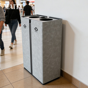 Custom-made iron painted stainless steel-clad outdoor courtyard scenic area trash cans park residential area municipal waste - Product Image 3