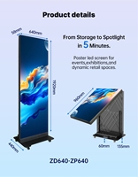 Affichage LED portable intelligent sans fil HD P1.86 pour intérieur, miroir pliable, affichage numérique mobile pour événements et publicité en détail