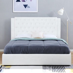 Willsoon Modern <strong>White</strong> Leather Upholstered Gas Lift <strong>Storage</strong> <strong>Bed</strong> Wooden <strong>Frame</strong> for Home and Bedroom Furniture Wholesale - Product Image 3