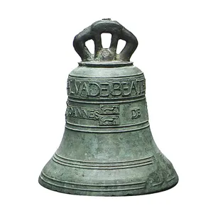 Antique large decoration metal temple bell hand carved brass bronze church bell with Carved text