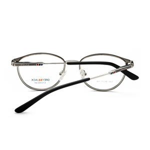 Montures de lunettes ovales Grey Jack 5082, monture complète, unisexe, élégantes, en métal, verres plano, verres remplaçables, pour adulte - Product Image 1
