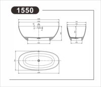 Baignoire de massage de luxe en pierre artificielle mate avec drain, pour salle de bain, chambre, hôtel, moderne, encastrable, écologique