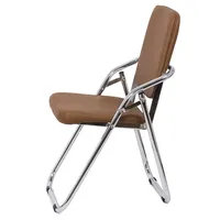 Chaise de bureau pliable en similicuir marron foncé bon marché
