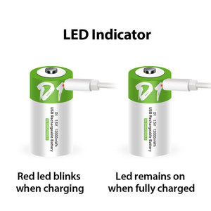 SMARTOOOLS Baterai Sel D Kapasitas Tinggi Baterai Li-ion Silinder 1.5v Baterai Isi Ulang Ukuran D dengan Indikator Pengisian Daya LED - Product Image 5