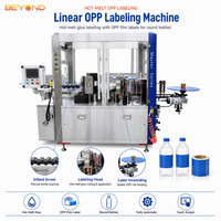 Machine d'étiquetage automatique linéaire à colle thermofusible OPP 5000BPH pour bouteilles en plastique