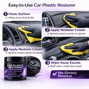 Restaurador Cremoso para Autos Lunovate, Restaurador de Interiores Negro Intenso, Protección UV, Resistente al Agua, No Grasoso, Fácil de Aplicar, Líquido - Product Image 3