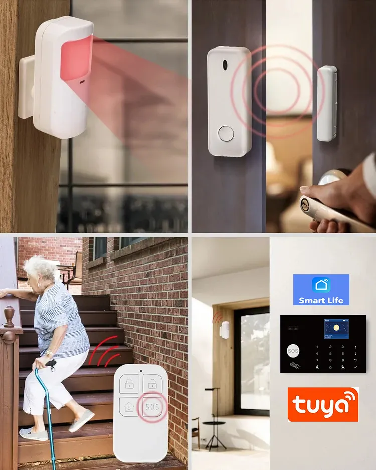 Indoor Anti Theft Smart Intruder burglar alarm system Wireless House Security Tuya Burglar Wifi 4g GSM Home Alarm System Kit