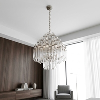 Suspension Cano Lighting Chrome Ice Pillar, colonnes en verre facetté superposées, éclairage de plafond de luxe pour la maison