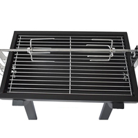 Appareil de rôtissoire professionnel en acier revêtu de poudre de charbon de bois, pour barbecue, d'agneau, cochon, robuste