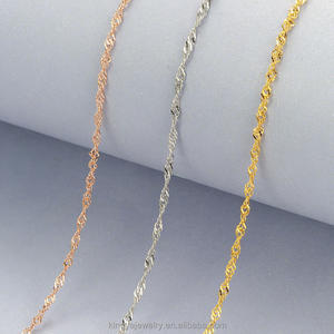 Catene in <span class=keywords><strong>argento</strong></span> 925 placcate in oro <span class=keywords><strong>sottile</strong></span> di fascia alta, collana da donna con colletto in filigrana a strati Versatile per creare gioielli - Product Image 4