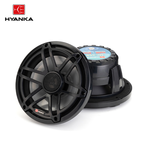 HYANKA MC-65B 6.5" Marine Coaxial Speaker with Blue LED Lighting, IP67 Waterproof 12V Boat Yacht Audio Speaker