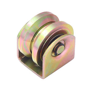 Poulie à rouleaux <span class=keywords><strong>de</strong></span> <span class=keywords><strong>porte</strong></span> coulissante à double roulement <span class=keywords><strong>de</strong></span> 60mm avec rainure en U/V/Y pour système <span class=keywords><strong>de</strong></span> traction et <span class=keywords><strong>de</strong></span> poussée universel - Product Image 2