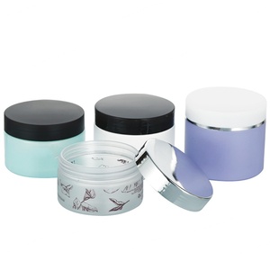 Custom Round Black PET <b>Plastic</b> <b>Jars</b> with Lids for Cosmetic & Skin Care Food Storage 8 oz Travel Containers - Product Image 5