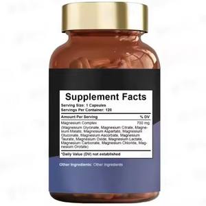 Suplemento Complejo de Magnesio 12 en 1 OEM/ODM, 12 Tipos de Magnesio Activos, 700 mg por Porción, 120 Cápsulas - Product Image 2