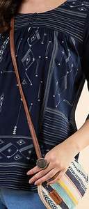 Top estampado Top regular malva Estampado liso Cuello redondo Mangas regulares tres cuartos Mangas tejidas - Product Image 5