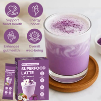 Sachets de Latte Violet Ube Coco, Super Aliment Énergisant et Digestif, Marque Privée
