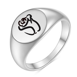 Anillo de Oro Rosa Chapado en Oro de Acero Inoxidable Redondo de 12 mm Estilo Europeo, Joyería de Moda para Mujer, Regalo - Product Image 5