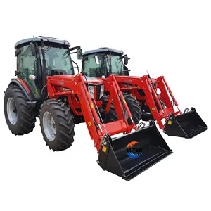Alta configuración 90HP 80hp 70hp 4wd tractor agrícola tractores agrícolas con palas para la venta